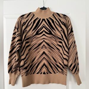 Ted Baker Zebra Pattern Sweater - Black and Tan